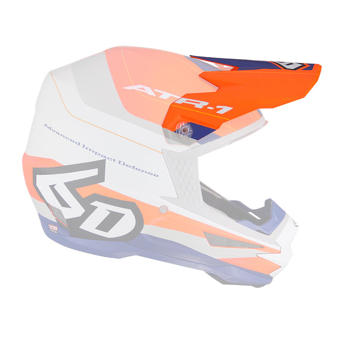 6D Atr-1 Pace Motorcycle Helmet Peak - Orange/Blue/White