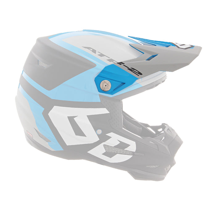 6D Atr-2 Helo Motorcycle Helmet Peak - Blue/Grey