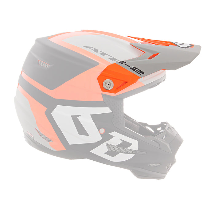 6D Atr-2 Helo Motorcycle Helmet Peak - Orange/Grey