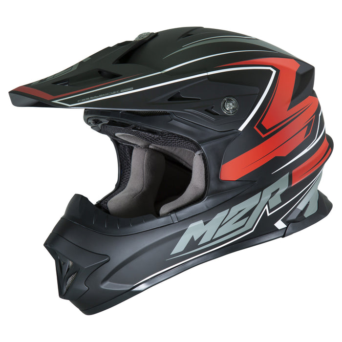 M2R Exo Rush Pc-1F Motorcycle Full Face Helmet - Red/Medium