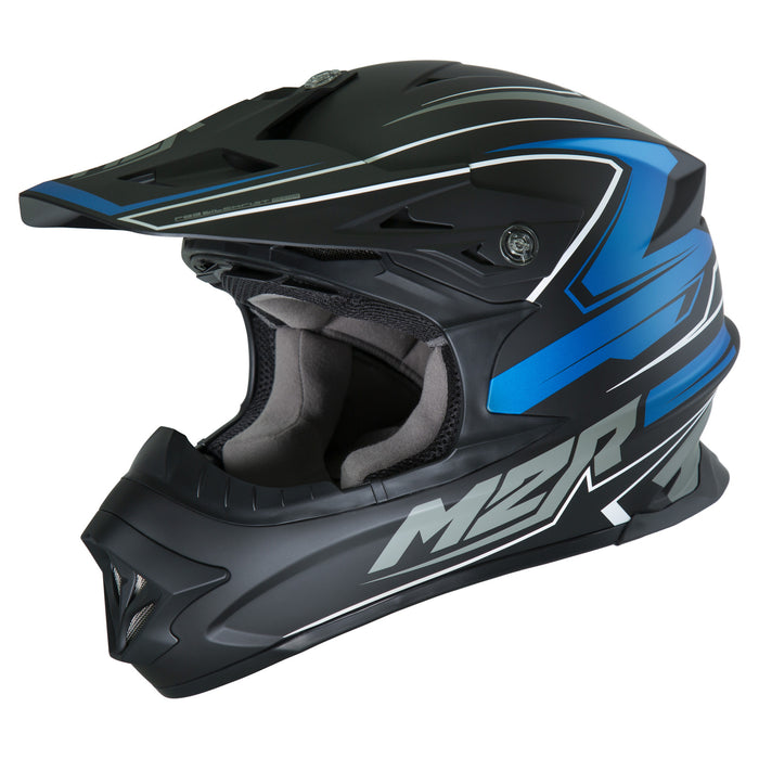 M2R Exo Rush Pc-2F Motorcycle Full Face Helmet - Blue/Small