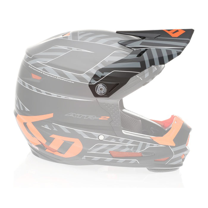 6D Atr-2Y Havoc Youth Helmet Peak - Orange/Black