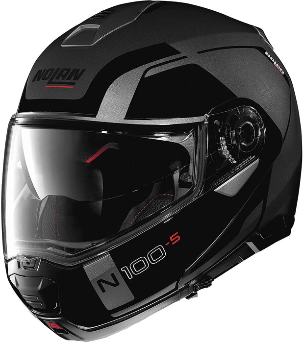 Nolan N-100-5 N-Com 20 Consistency Flat Helmet - Grey/Black XSM