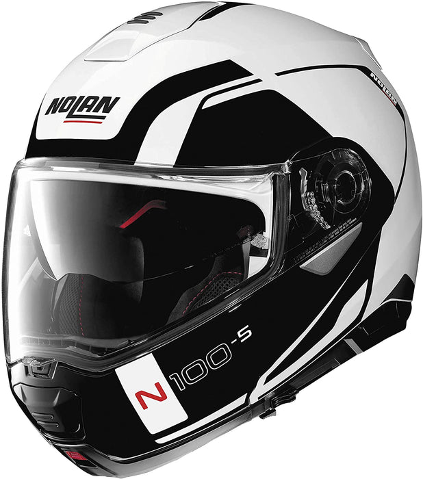Nolan 1005 Consistency-19 Helmets - White/Black Large