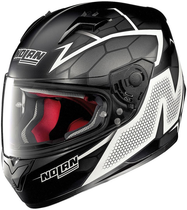 Nolan N-64 Hexagon Flat 88 Helmet - Black/White XSM