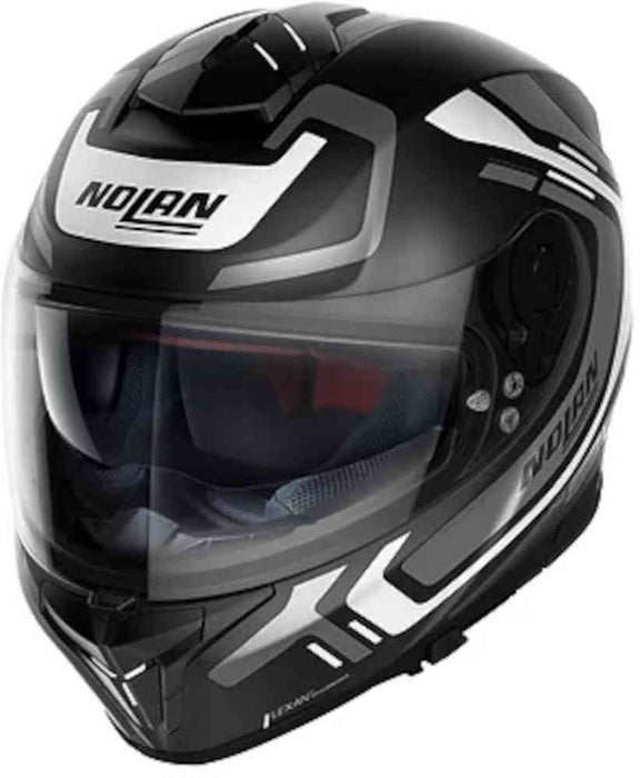 Nolan N80-8 Ally N-Com 38 Motorcycle Helmet - Flat Black/White/Grey/Small