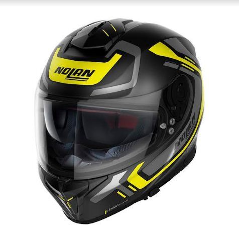 Nolan N80-8 Ally N-Com 40 Motorcycle Helmet - Flat Black/Yellow/Grey/Medium