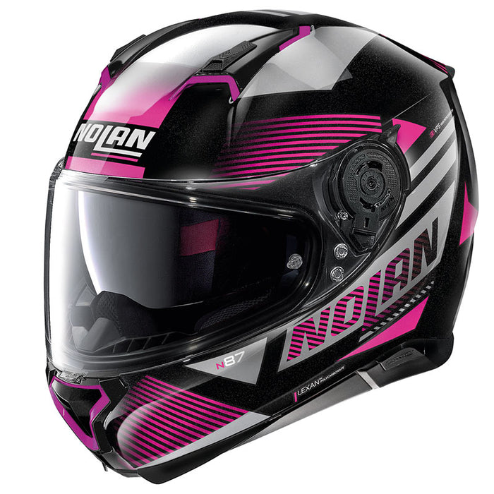 Nolan N-87 N-Com 103 Jolt Helmet Black/Pink/Grey XSM