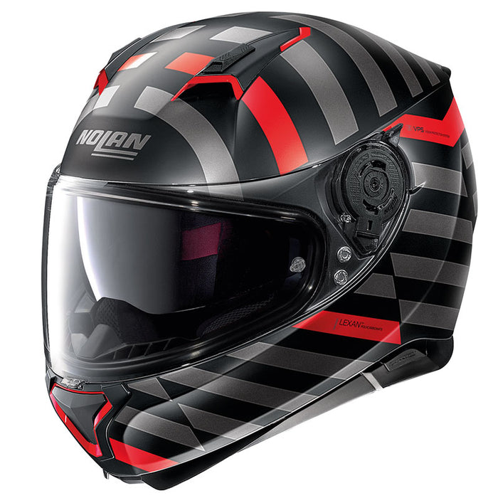 Nolan N-87 N-Com 104 Shockwave Flat Helmets Black/Red/Green XSM