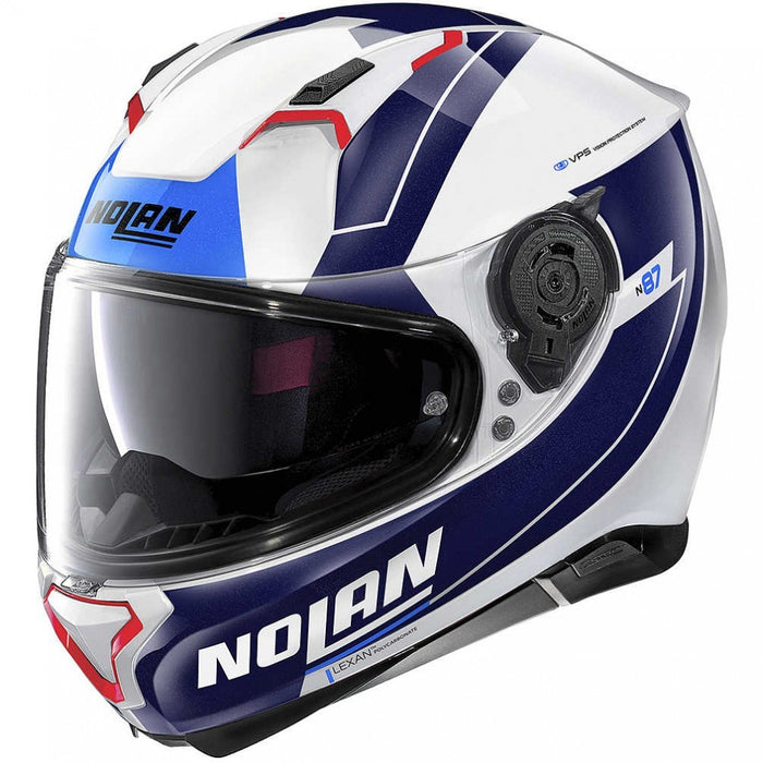 Nolan N-87 Skilled N-Com 99 full face helmet White/Blue/Red XSM