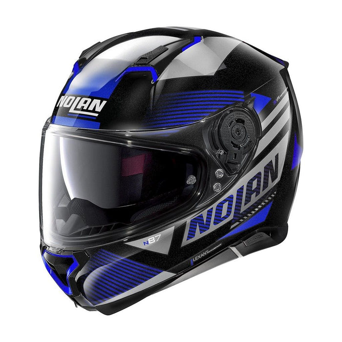 Nolan N-87 N-Com 102 Jolt Full-Face Helmet Black/Blue/Grey Small