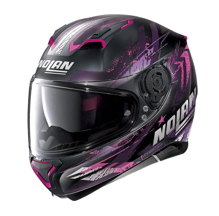 Nolan N87 Carnival 86 Motorcycle Full Face Helmet - Flat/Black/Pink small