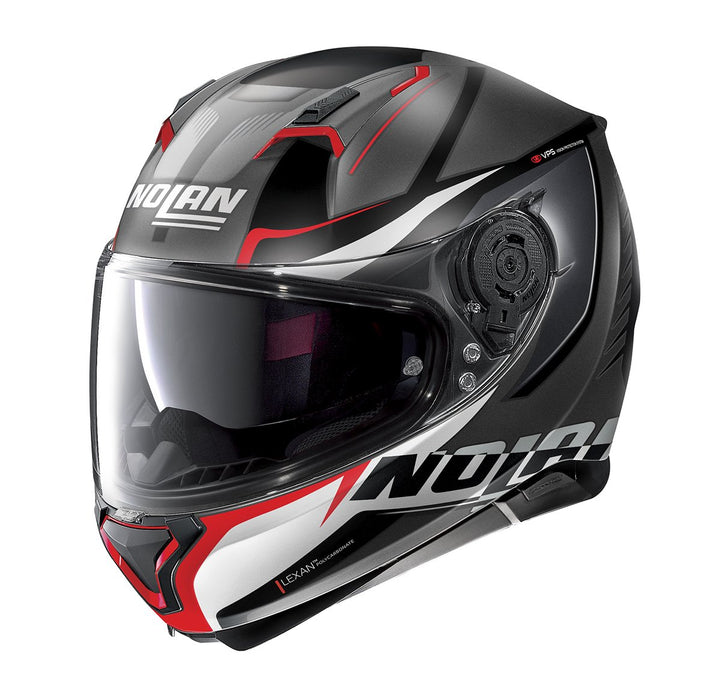 Nolan N87 Miles 87 Motorcycle Full Face Helmet - Flat/Black/Grey/White/Red Small