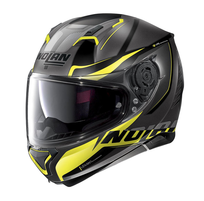 Nolan N87 Miles 87 Motorcycle Full Face Helmet - Flat/Black/Grey/Yellow Medium