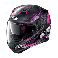 Nolan N87 Carnival 86 Motorcycle Full Face Helmet - Flat/Black/Pink Large