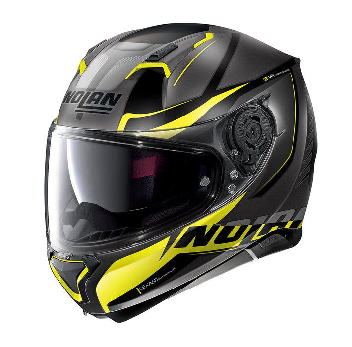 Nolan N87 Miles-N87  Helmet - Flat Black/Grey/Yellow L