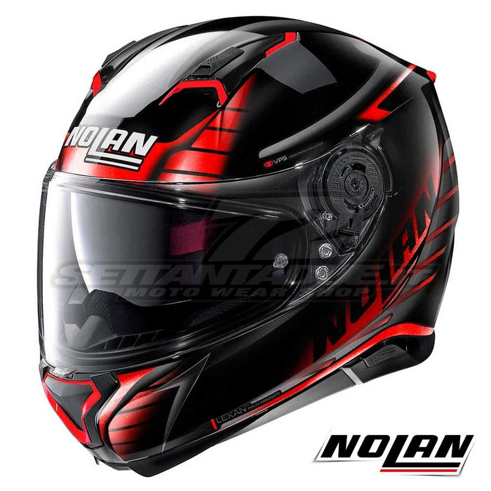 Nolan N-87 N-Com 81 Aulicus Helmet -Black/Red/Silver XLG