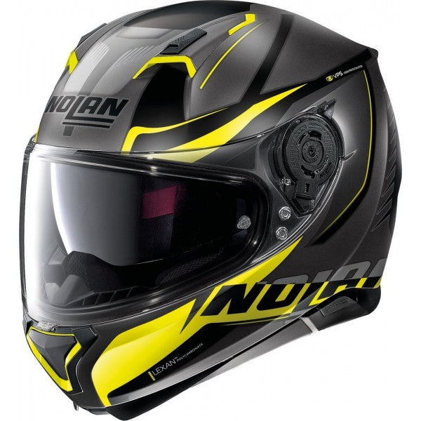 Nolan N-87 N-Com 88 Miles Flat Helmet Black/Grey/Yellow 3XL