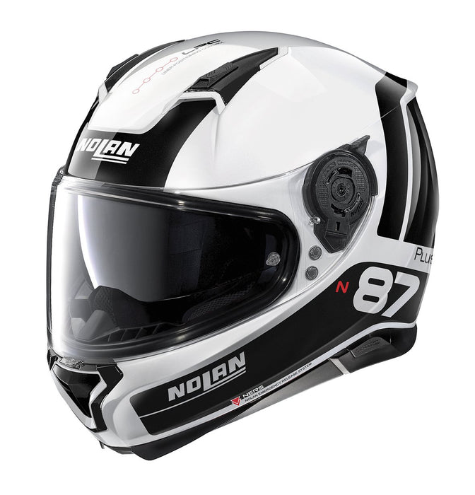 Nolan N87 Plus Distinctive 22 Motorcycle Full Face Helmet - White/Black Small