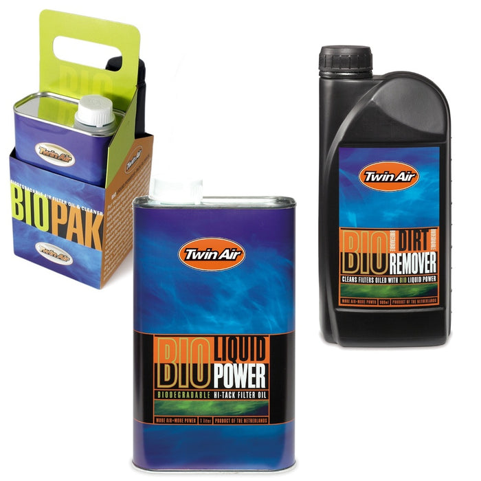 Twin Air Lubricants - BioPak (Inlcudes Liquid Bio Power - Air Filter Oil (1 liter) (12)