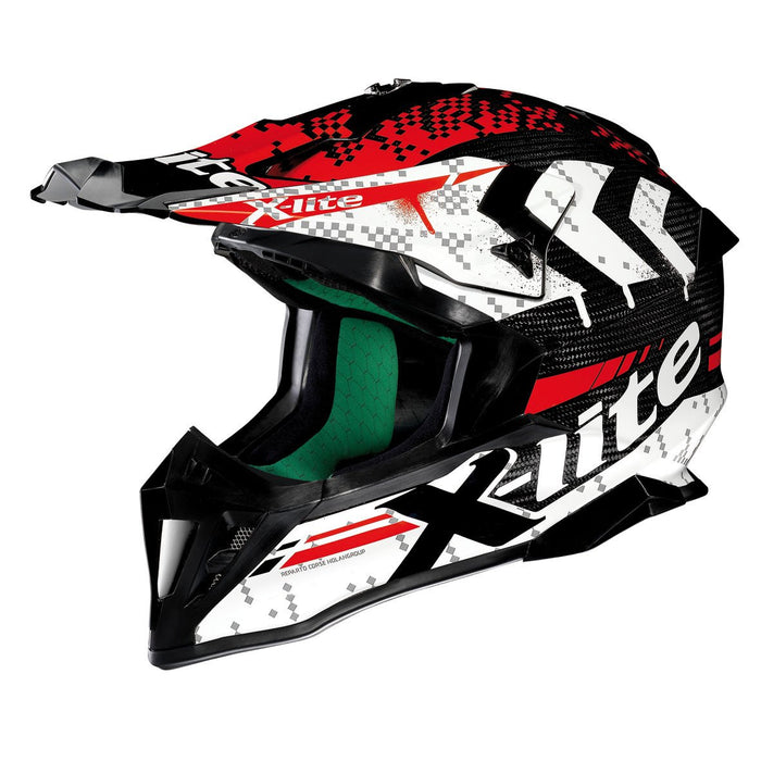 X-Lite X-502 Ultra Carbon Nac-Nac 3 Helmet-White Red MX/Enduro XSM