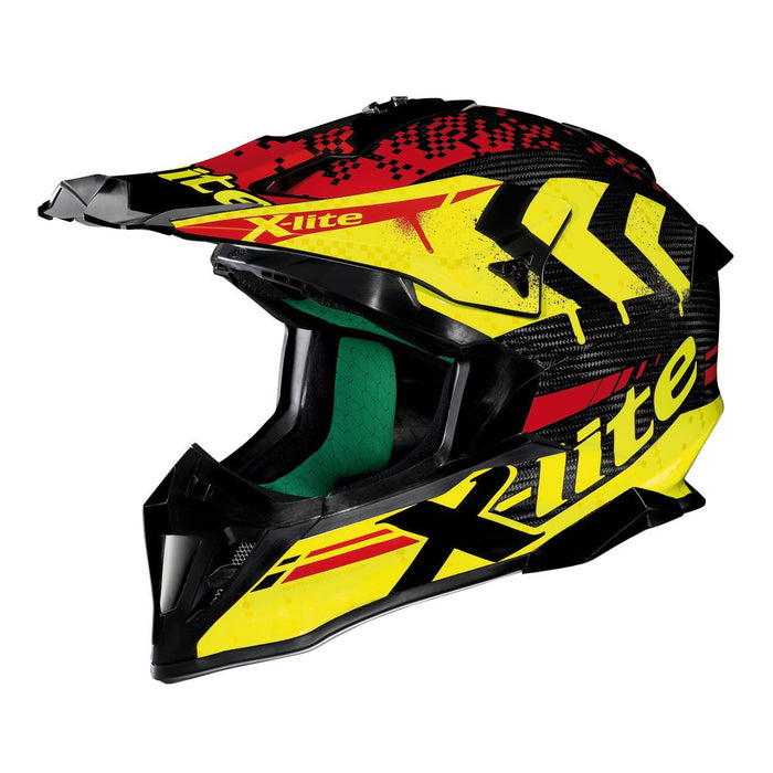 X-Lite X-502 Ultra Carbon Nac-Nac 4  Helmet-Yellow Red MX/Enduro XSM