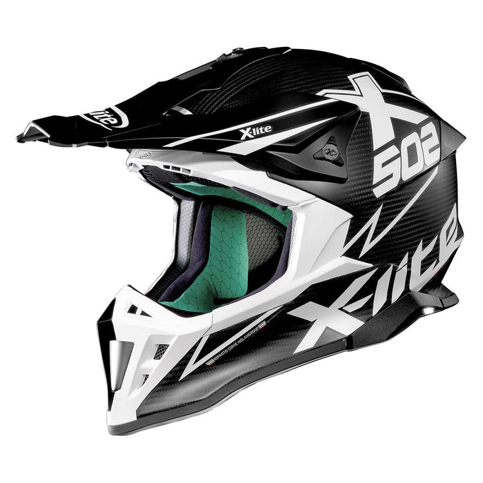 X-Lite X-502 Ultra Carbon Matris Flat 11 Helmet - Carbon/White XSM