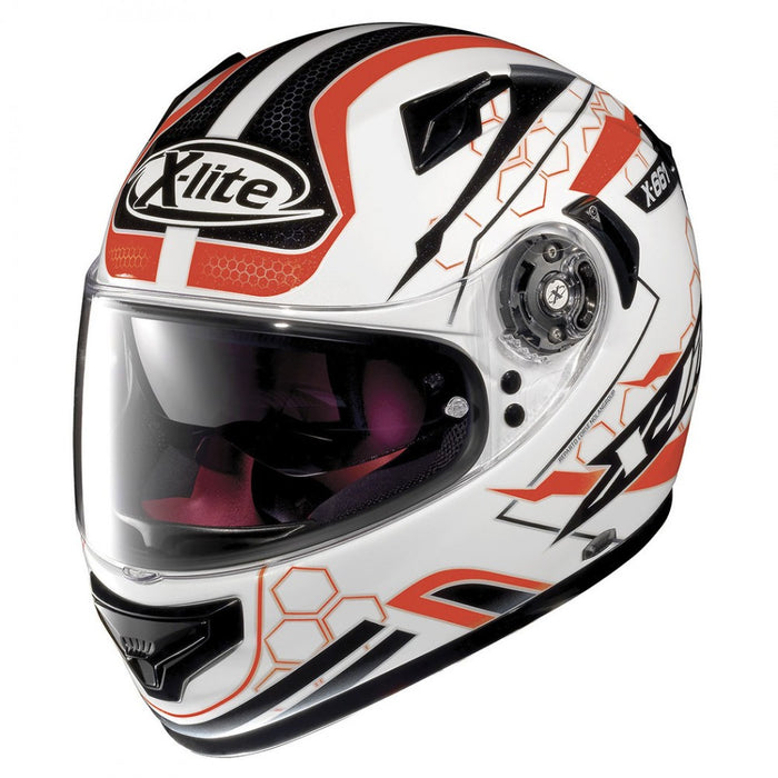X-Lite X-661 N-Com 38 Honeycomb Helmet - White/Red/Black Medium