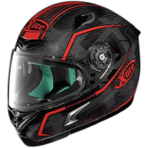 X-Lite X-802 Marquetry Flat 114 Helmet - Black/Red XSM