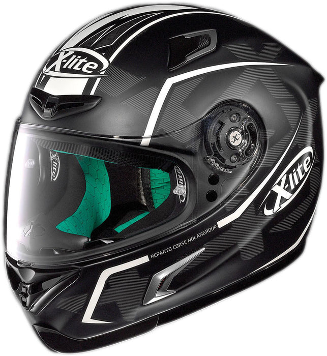 X-Lite X-802 Marquetry Flat 115 Helmet - Black/White XSM