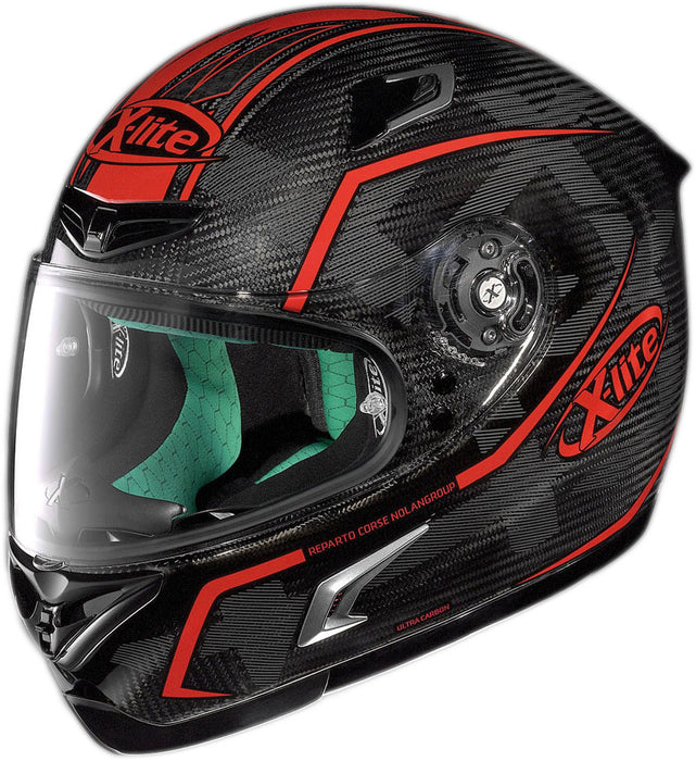 X-Lite X-802 Marquetry Flat 114 Helmet - Black/Red XLG