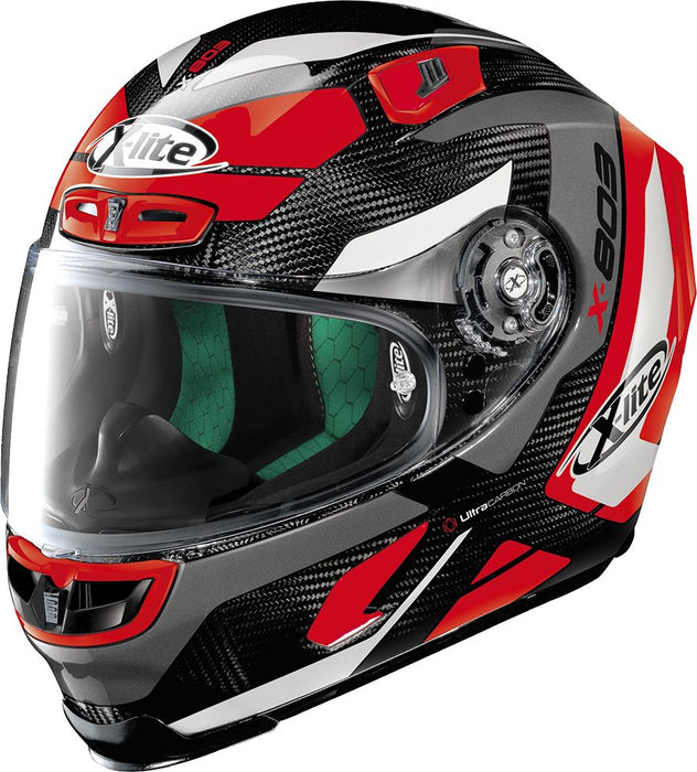 X-Lite X-803 Ultra Carbon N-Com 42 Mastery Helmet - Carbon/Red/White Small