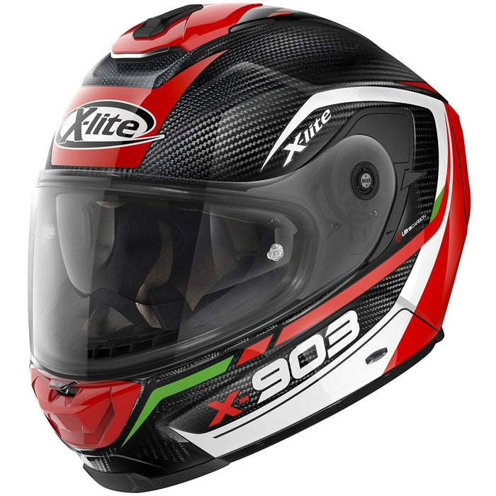 X-Lite X-903 Ultra Carbon Cavalcade 10 Helmet-Carbon/Red/White XSM