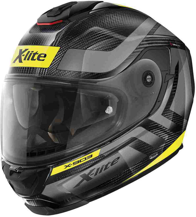 X-lite X-903 Ultra Carbon N-Com 2 Airborne Helmet - Carbon/Grey/Yellow Large