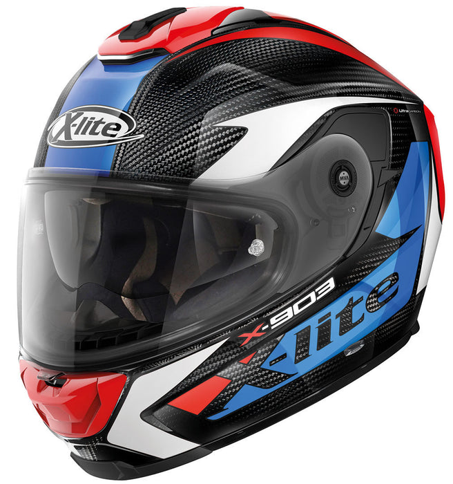 X-Lite X-903 Ultra-Carbon N-Com 28 Nobiles Helmet - Carbon/Red/White/Blue Large