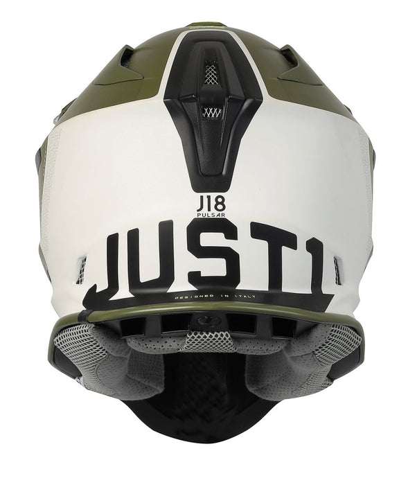 JUST1 J-18 MIPS Pulsar Army Helmet - Matte Green/Black/White