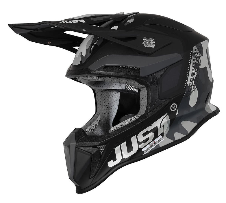 JUST1 J-18 MIPS Pulsar Helmet - Grey Camo/ Matte Black