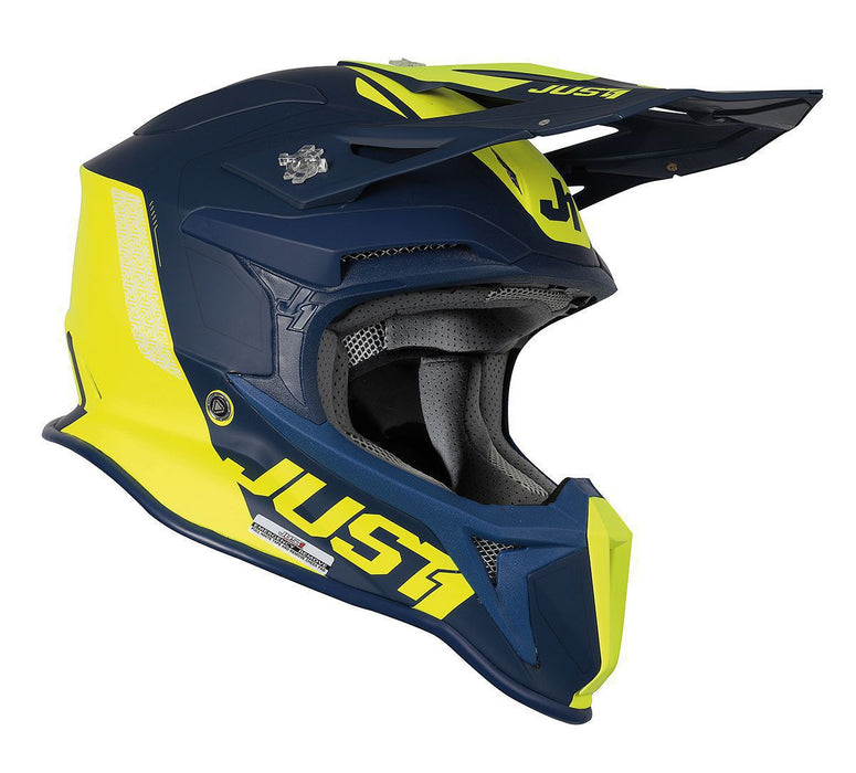 JUST1 J-18 MIPS Pulsar Helmet - Fluro Yellow/Blue Matte