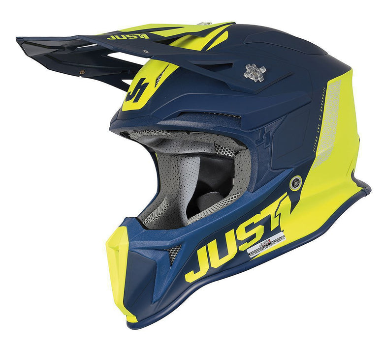JUST1 J-18 MIPS Pulsar Helmet - Fluro Yellow/Blue Matte