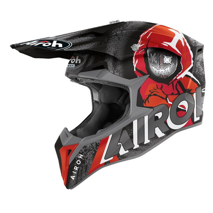 Airoh Wraap Alien Motorcycle Helmet - Red Matte/Large