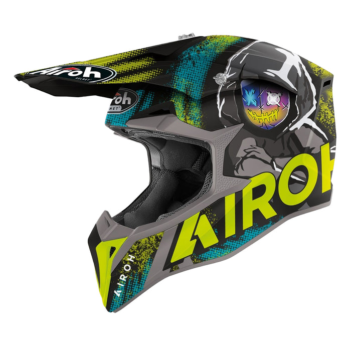 Airoh Wraap Alien Motorcycle Helmet - Yellow Matte/Large